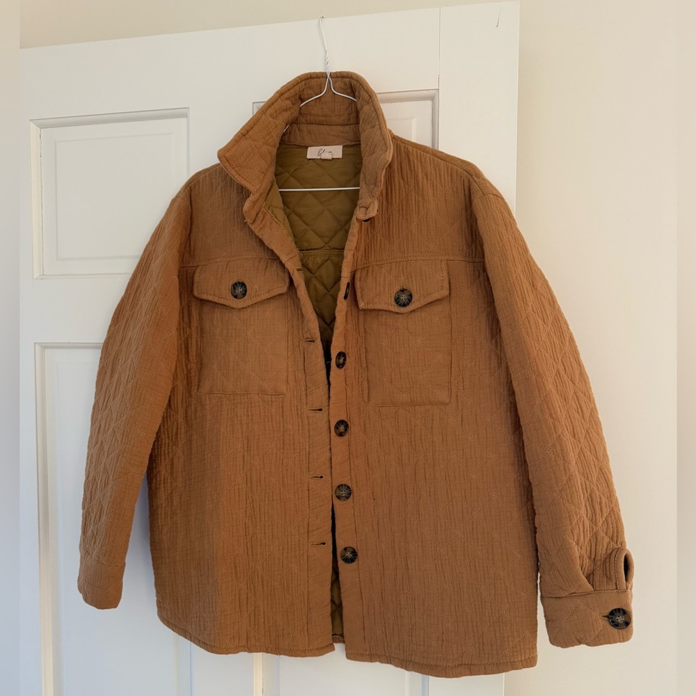 Elan brown women’s button up jacket or shirt M